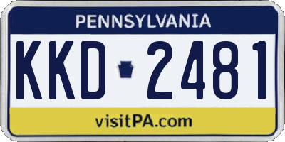 PA license plate KKD2481