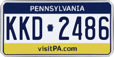 PA license plate KKD2486