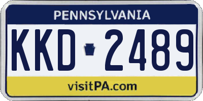 PA license plate KKD2489