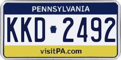 PA license plate KKD2492