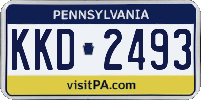PA license plate KKD2493