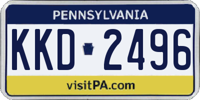 PA license plate KKD2496
