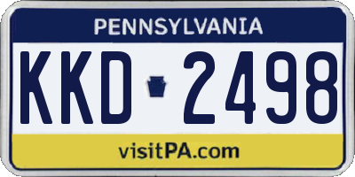 PA license plate KKD2498
