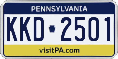 PA license plate KKD2501