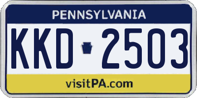 PA license plate KKD2503