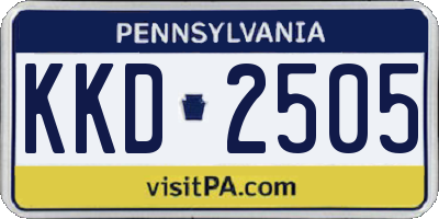 PA license plate KKD2505