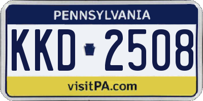 PA license plate KKD2508