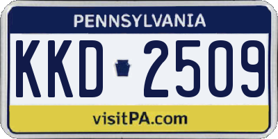 PA license plate KKD2509