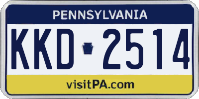 PA license plate KKD2514