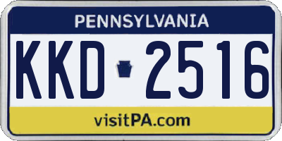 PA license plate KKD2516