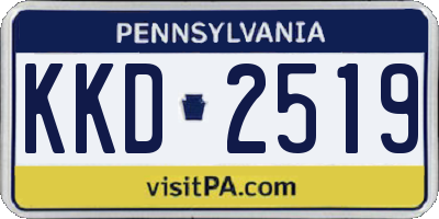 PA license plate KKD2519