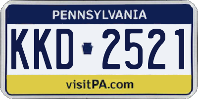 PA license plate KKD2521