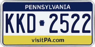 PA license plate KKD2522