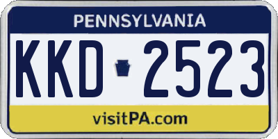 PA license plate KKD2523