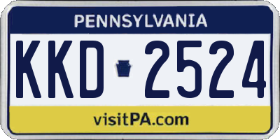 PA license plate KKD2524