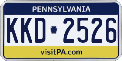 PA license plate KKD2526