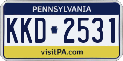 PA license plate KKD2531
