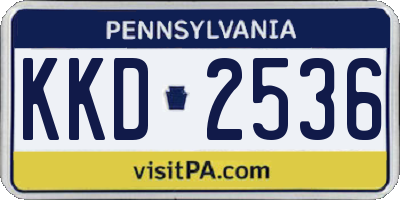 PA license plate KKD2536