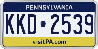PA license plate KKD2539