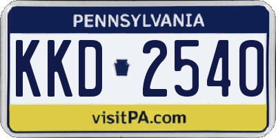 PA license plate KKD2540