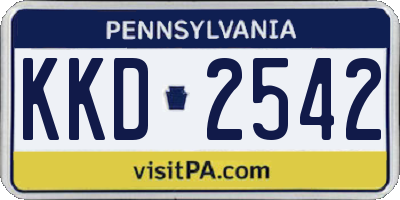 PA license plate KKD2542