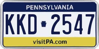 PA license plate KKD2547