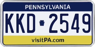 PA license plate KKD2549