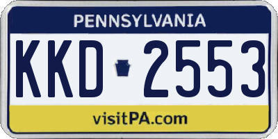 PA license plate KKD2553
