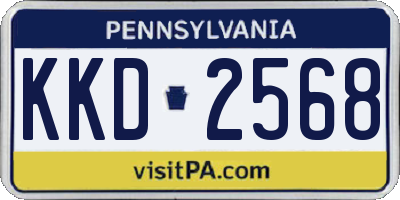 PA license plate KKD2568