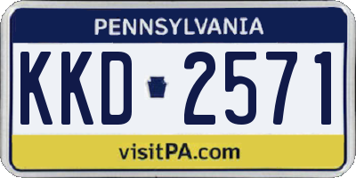 PA license plate KKD2571