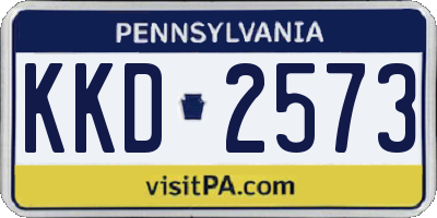 PA license plate KKD2573