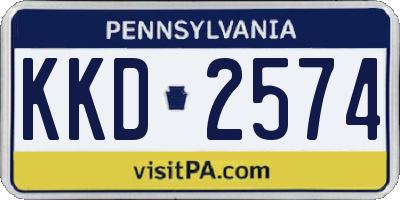PA license plate KKD2574