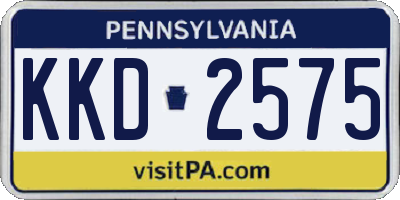 PA license plate KKD2575