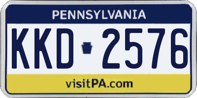 PA license plate KKD2576