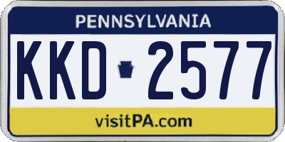 PA license plate KKD2577