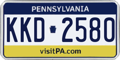 PA license plate KKD2580