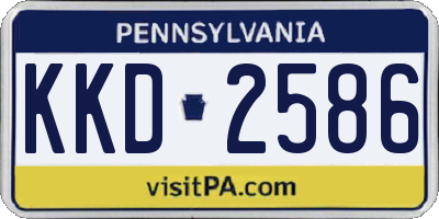 PA license plate KKD2586