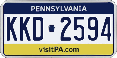 PA license plate KKD2594