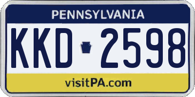 PA license plate KKD2598