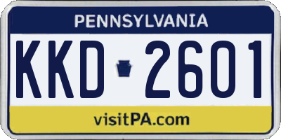 PA license plate KKD2601