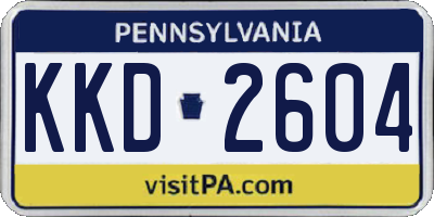 PA license plate KKD2604