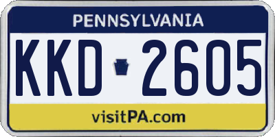 PA license plate KKD2605