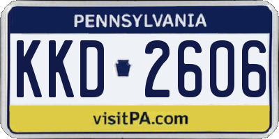 PA license plate KKD2606