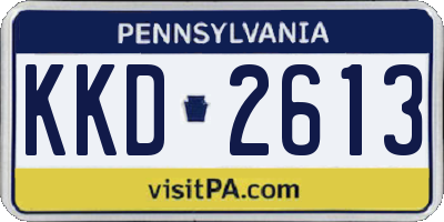 PA license plate KKD2613