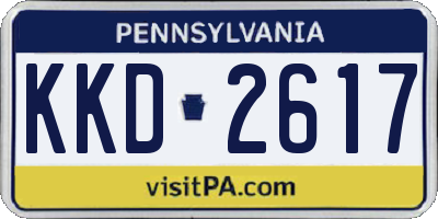 PA license plate KKD2617