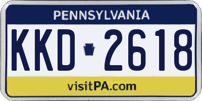 PA license plate KKD2618