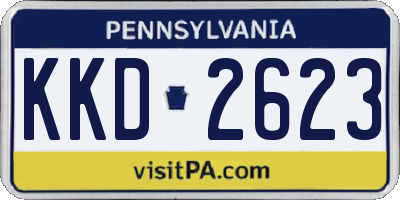 PA license plate KKD2623