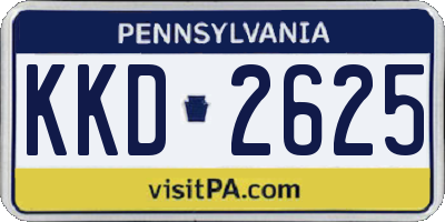 PA license plate KKD2625