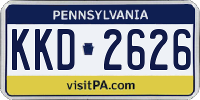 PA license plate KKD2626