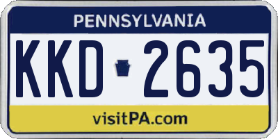 PA license plate KKD2635